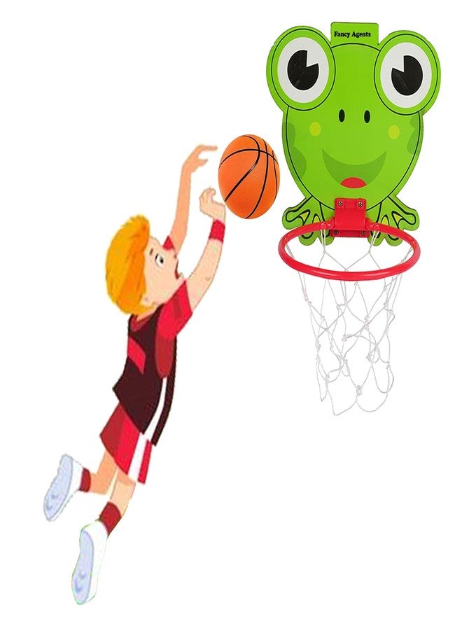 Fancy Agents Basket Ball for Kids for Boys and Girls| Toy Basketball| Basketball Portable Set with Hanging Board, Ring Net for Indoor and Outdoor Games| Birthday & Return Gift Set Standard - Image 1